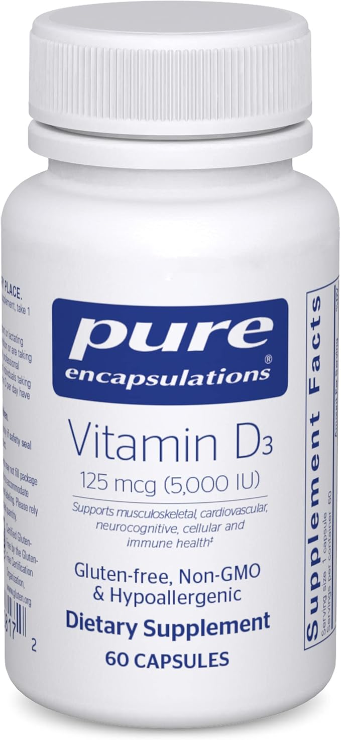 Pure Encapsulations Vitamin D3 125 mcg (5,000 IU)