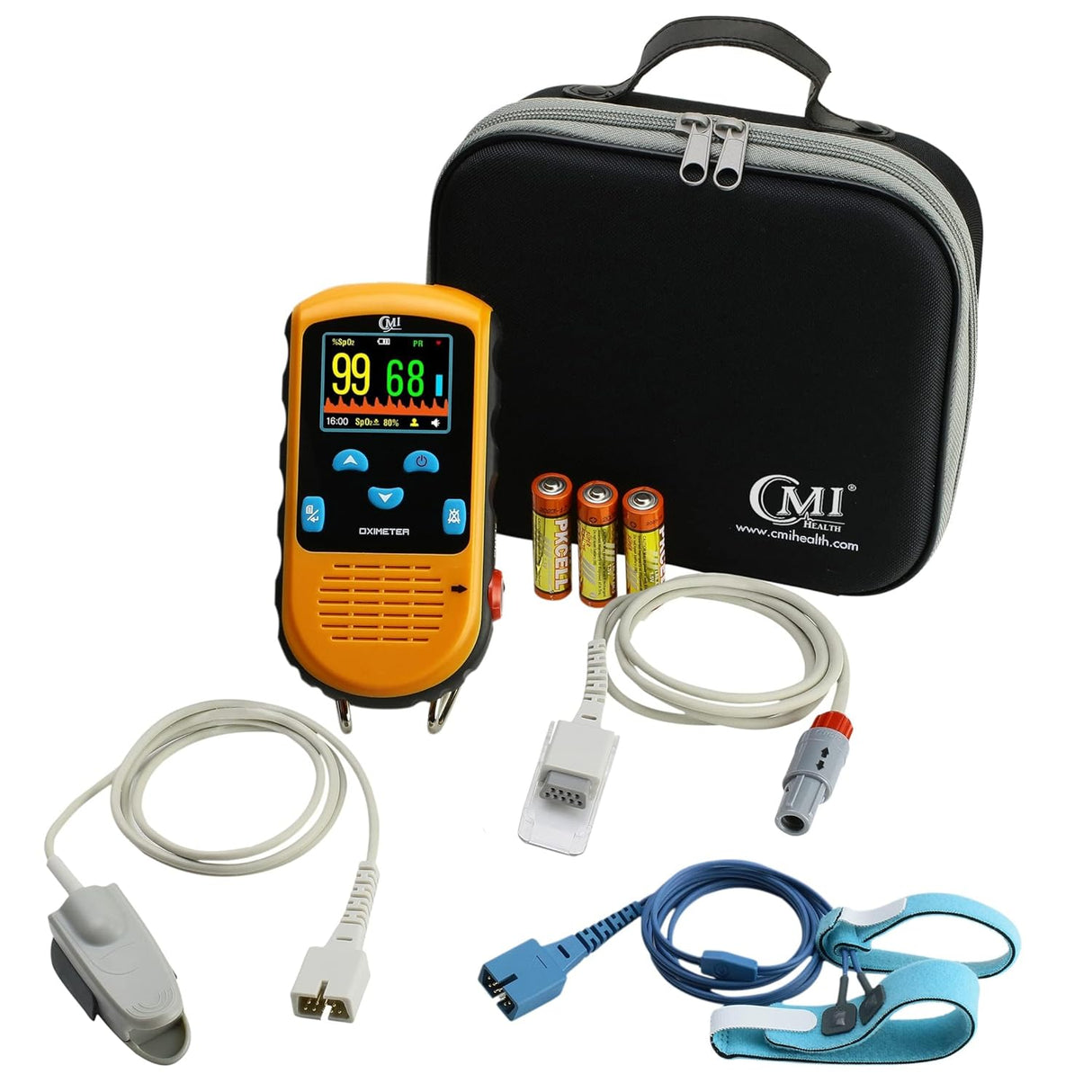CMI Health Battery Operated Handheld Pulse Oximeter with Infant Foot Sensor & Adult Spot-Check