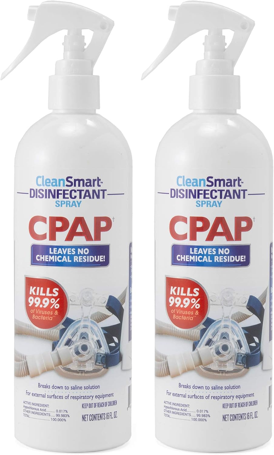 CleanSmart CPAP Disinfectant Spray – 16 oz (2-Pack)