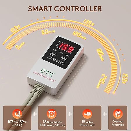 UTK Far Infrared Heating Pad – Small 19" x 15" Jade Back Heating Pad