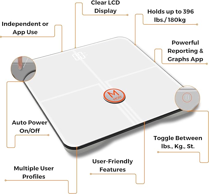 Mobi Smart BMI Wi-Fi Total Body Composition Scale