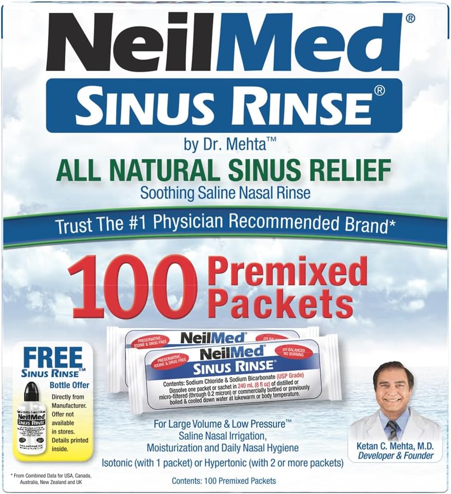 NeilMed Sinus Rinse Refill Packets (100 Count)