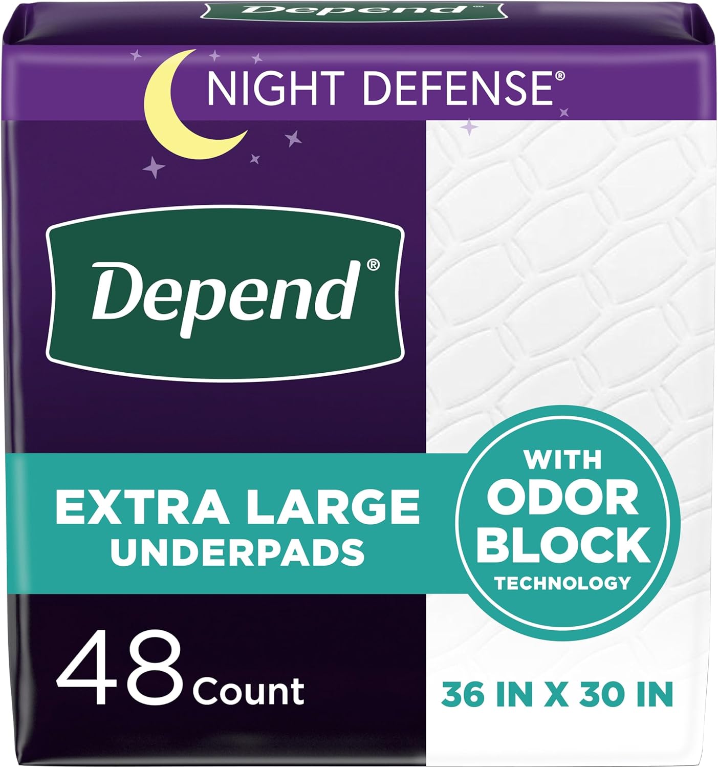Depend XL Underpads, Disposable Incontinence Bed Pads (48 Count)
