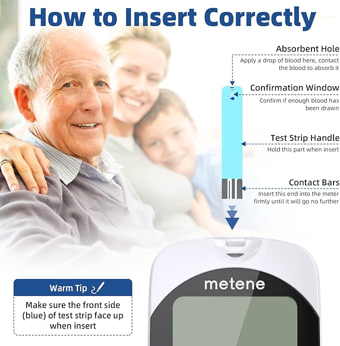 Metene TD-4116 Blood Glucose Test Strips – 100 Count