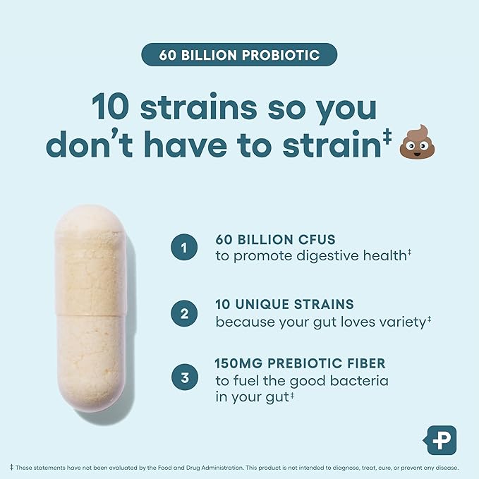 Physician’s Choice Probiotics – 60 Billion CFU, 10 Strains + Organic Prebiotics*