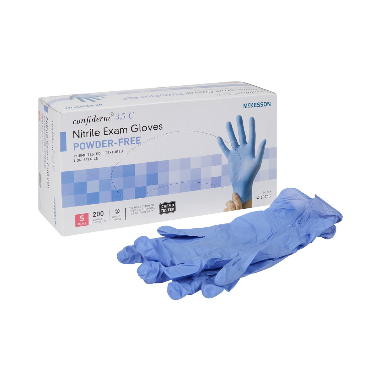 McKesson Confiderm 3.5C Nitrile Exam Gloves – Chemo Tested, Powder-Free, Latex-Free Medical Gloves