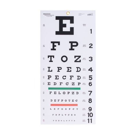 McKesson Visual Acuity Eye Chart (5 Pack), 20-Foot Distance Test