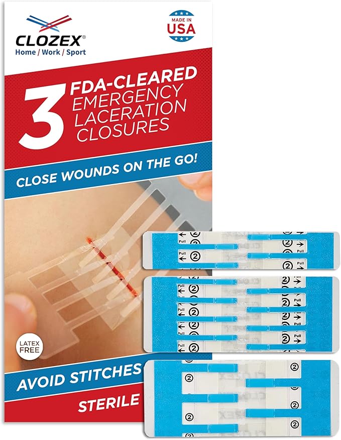 Clozex Emergency Laceration Closures – 3 Piece Assortment