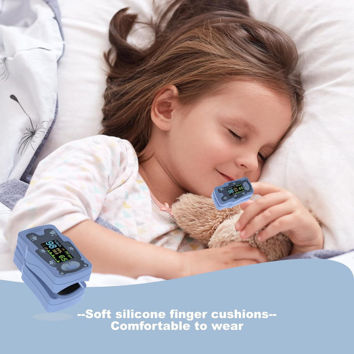 Kids Fingertip Pulse Oximeter (Blue)