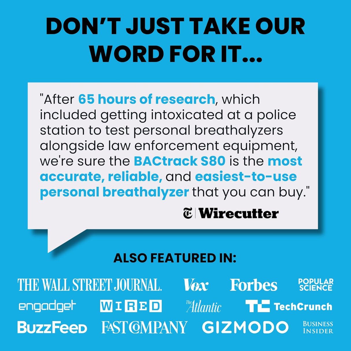 Professional BACtrack S80 Breathalyzer – DOT/NHTSA Approved, FDA Cleared