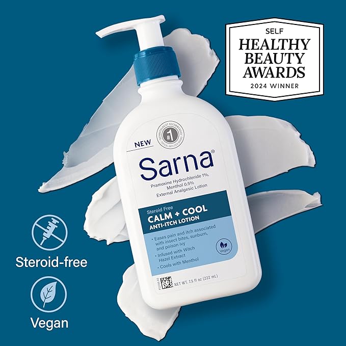 Sarna Calm + Cool Anti-Itch Lotion, 7.5 fl oz (Steroid-Free)