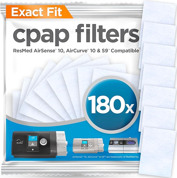 CPAP Filters Compatible with ResMed AirSense 10, AirCurve 10, S9 – Multiple Pack Sizes