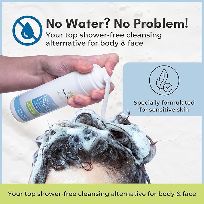 Nurture Rinse Free Foaming Cleanser – No-Water Body Wash 3-Pack