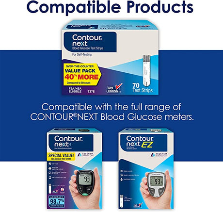 Contour Next Blood Glucose Test Strips (70 ct)