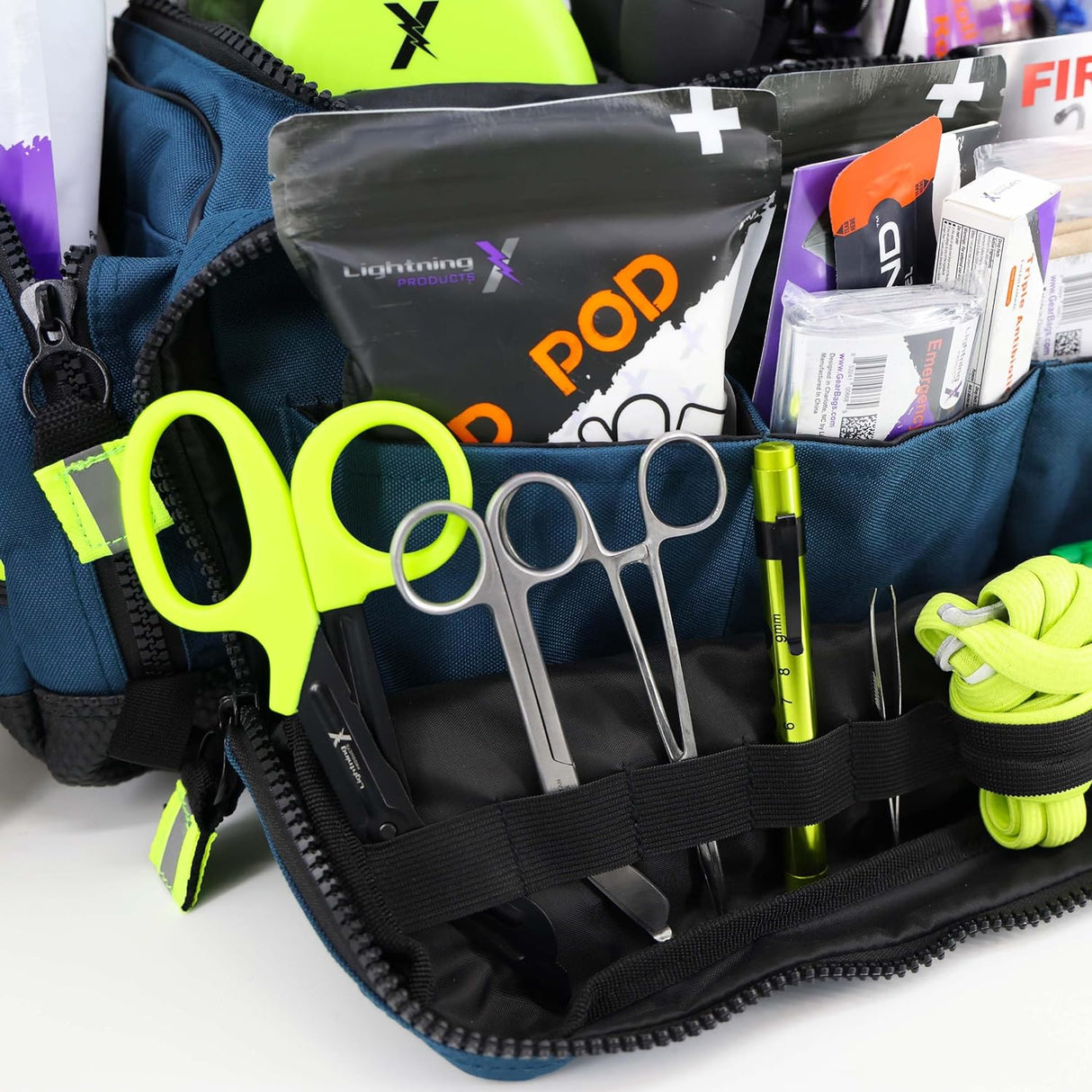 Lightning X MB35 X-Large EMT Trauma Bag with Fill Kit, Modular (Blue)