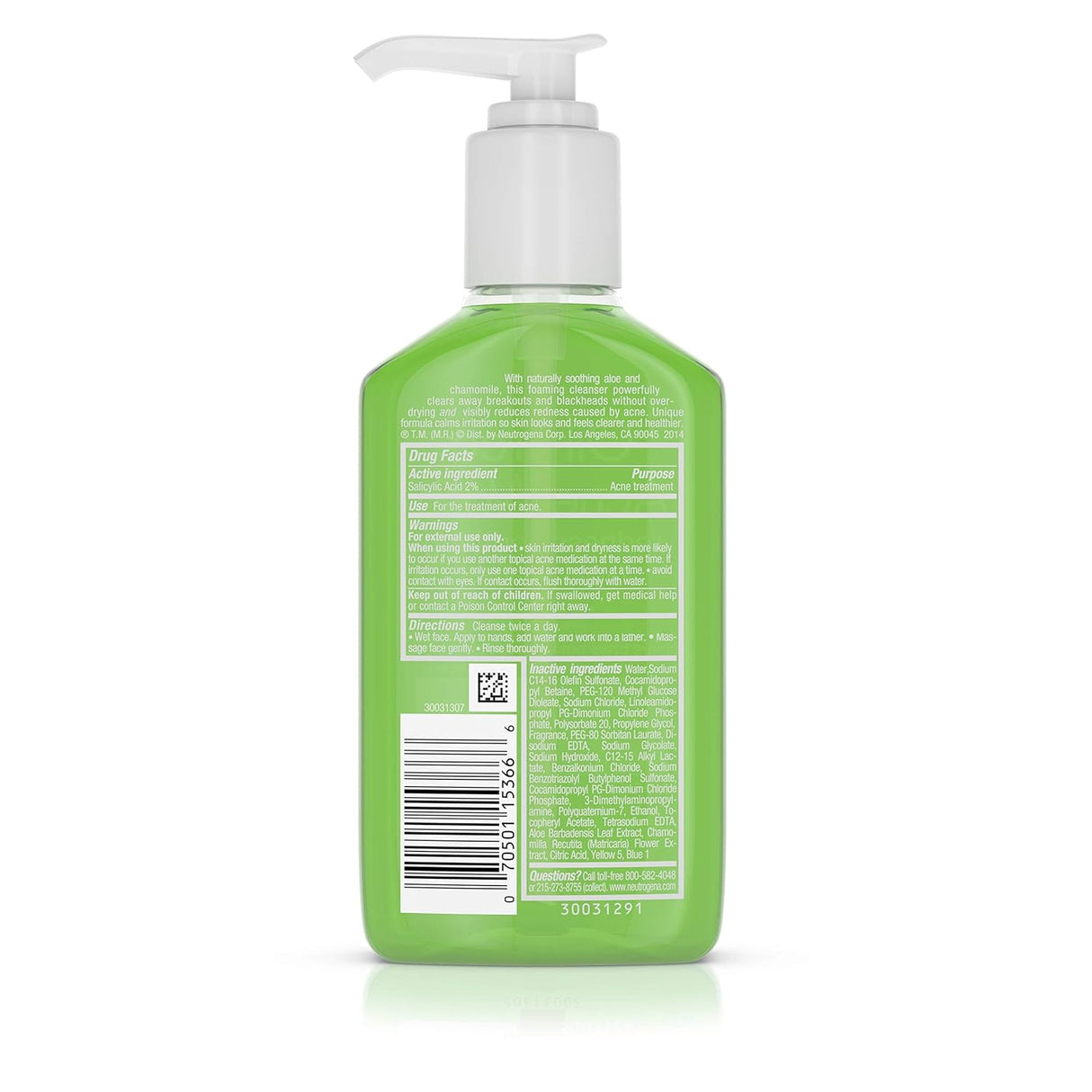 Neutrogena Oil-Free Acne & Redness Soothing Facial Cleanser with Salicylic Acid, 6 fl oz