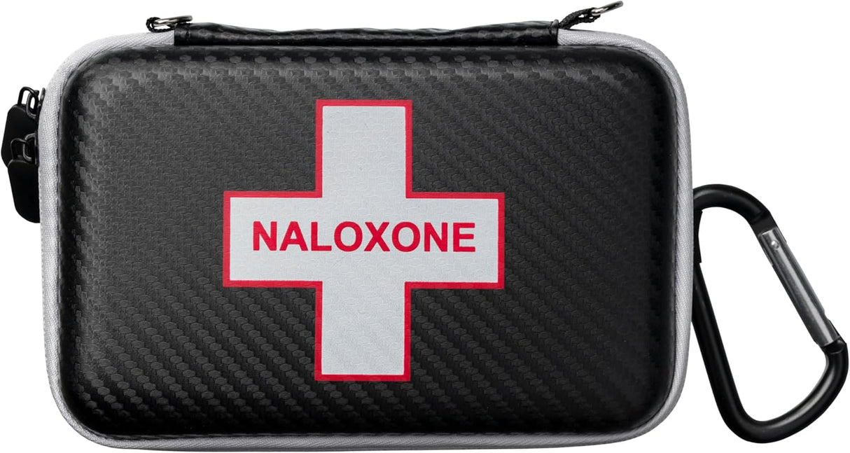 Hardshell Naloxone Response Case — Water-Resistant EVA with Double Pocket & Carabiner (7×4.5×2″)