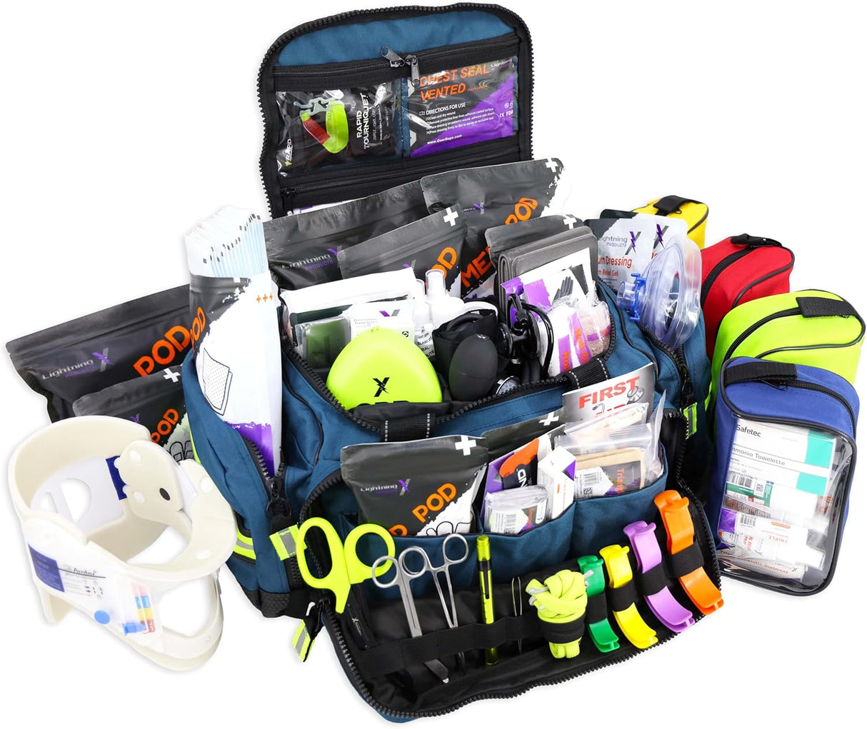 Lightning X MB35 X-Large EMT Trauma Bag with Fill Kit, Modular (Blue)