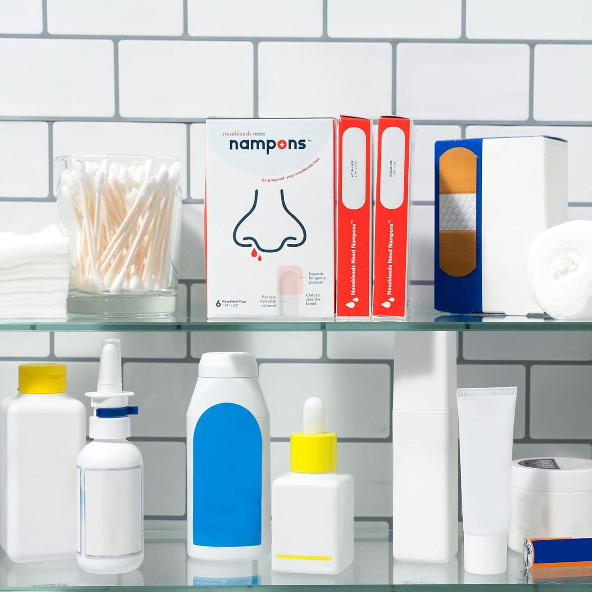 Nampons Nosebleed Stoppers for Adults – 6 or 12-Pack, Hypoallergenic