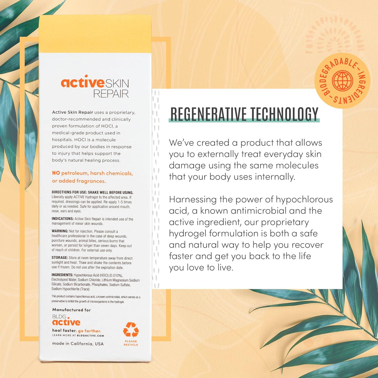 Active Skin Repair First Aid Healing Hydrogel 3 oz – Hypochlorous Acid Skin Repair