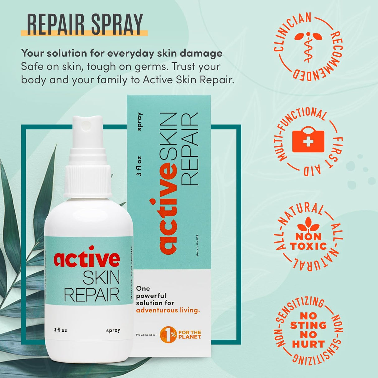 Active Skin Repair First Aid Healing Skin Spray 3 oz – Hypochlorous Acid