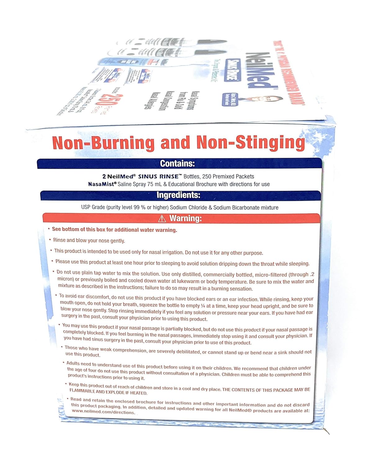 NeilMed Sinus Rinse 2-Bottle Kit + Bonus Saline Spray (250 Packets)