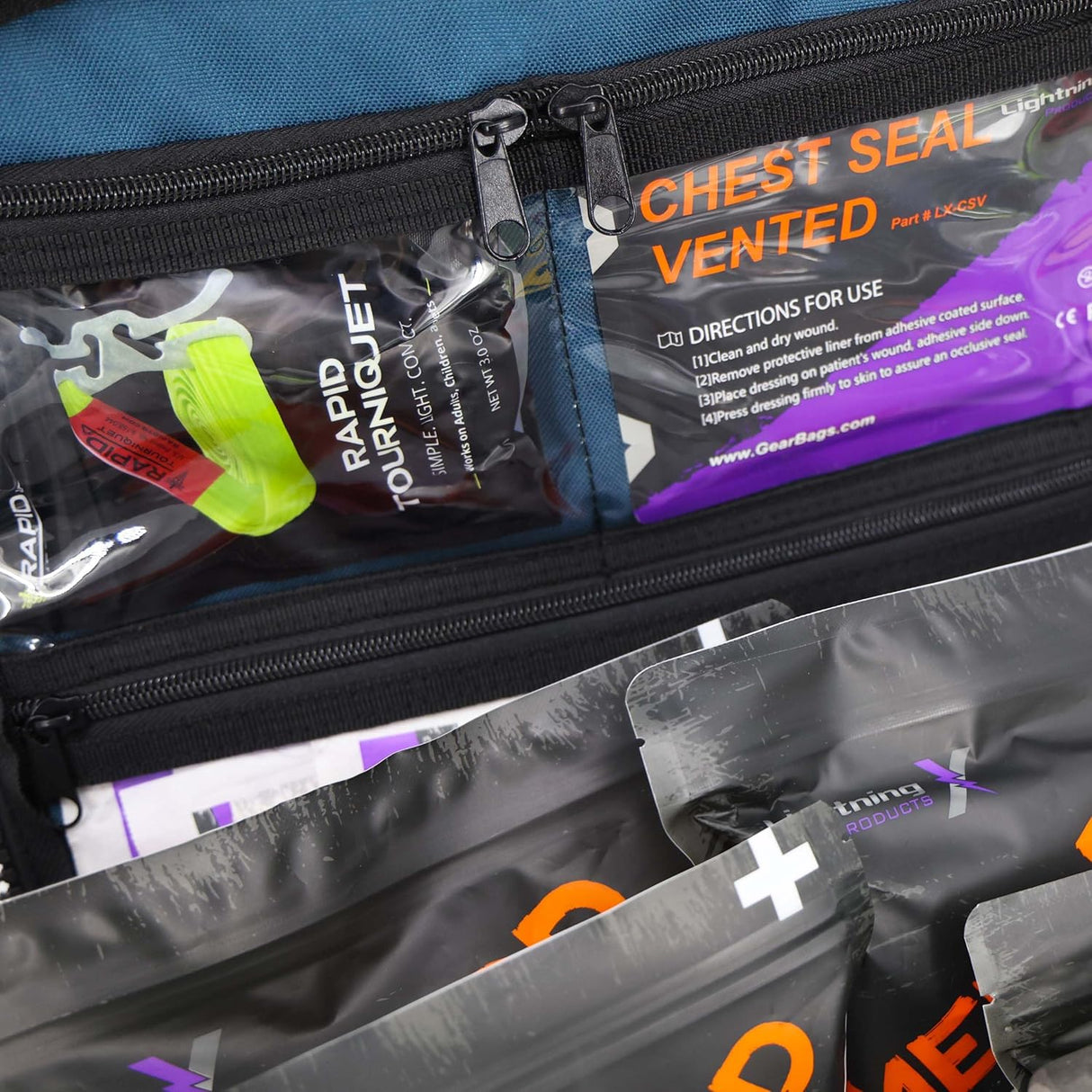 Lightning X MB35 X-Large EMT Trauma Bag with Fill Kit, Modular (Blue)