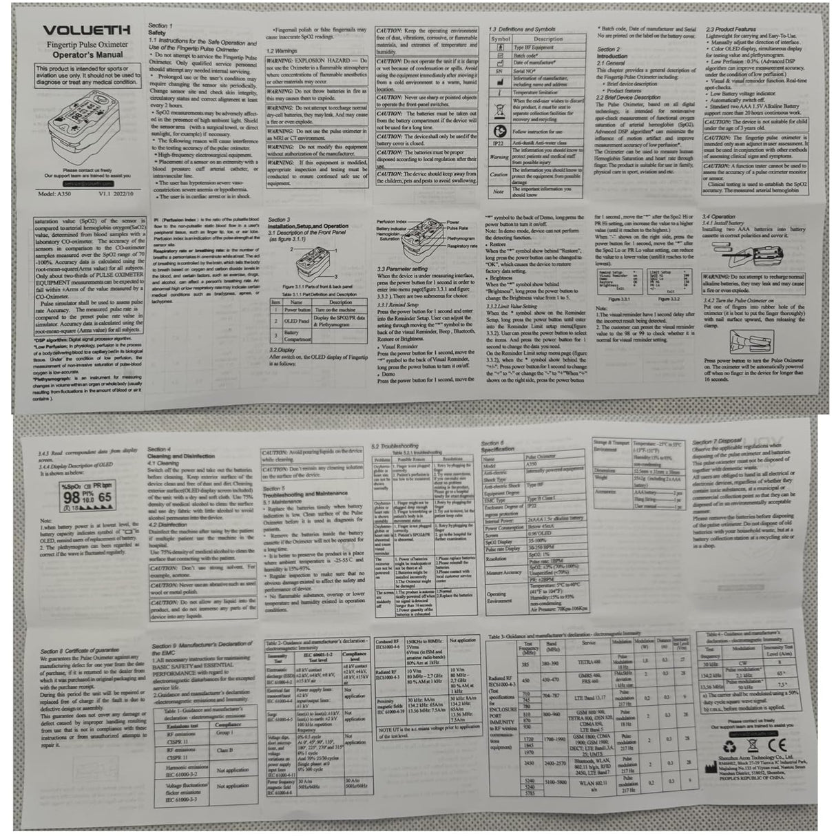 Kids Fingertip Pulse Oximeter (Blue)