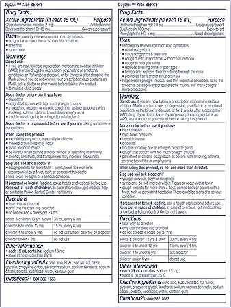 Vicks Kids DayQuil & NyQuil Cold & Cough – Berry, 2x8oz