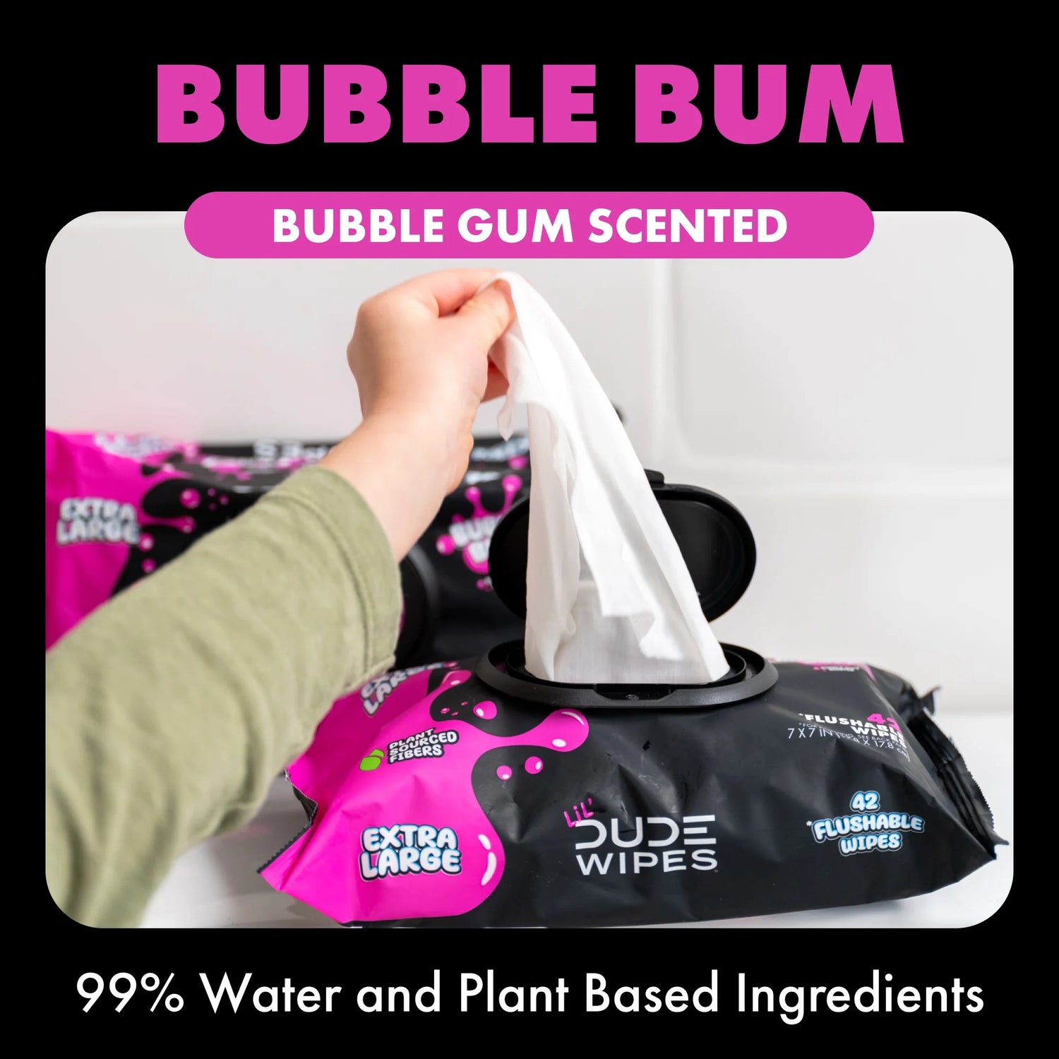 LiL' DUDE Kids Flushable Wipes, Bubble Gum Scent, 252 Count (6 Pack)