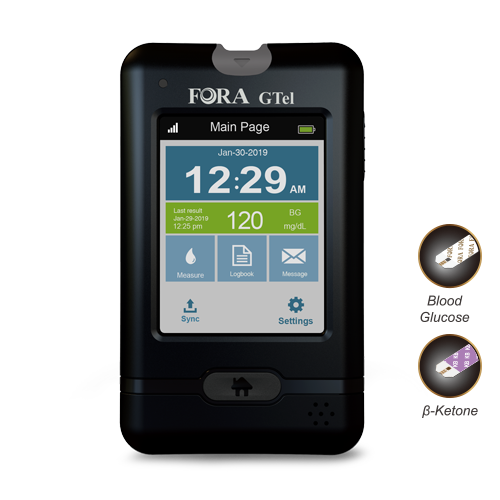 Fora 4G Cellular GTel Multi-Functional Blood Glucose and Blood Ketone Monitoring System