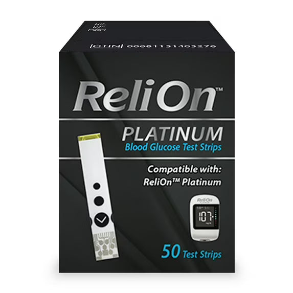 ReliOn Platinum Blood Glucose Test Strips – 50 Count