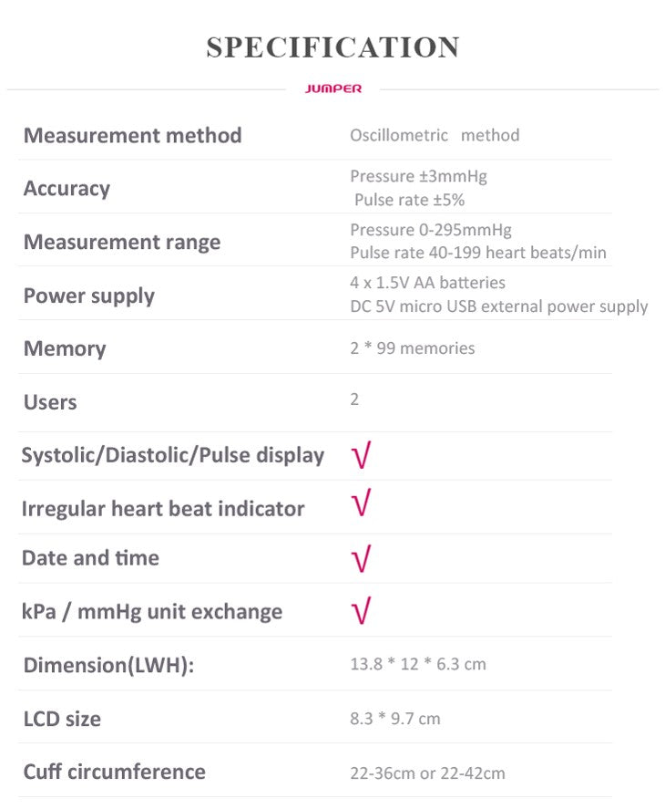 Jumper Blood Pressure Monitor (JPD-HA121)