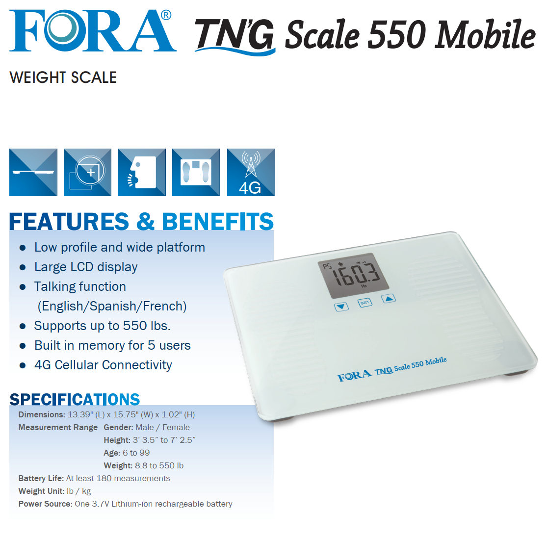 FORA TN'G Weight Scale 550 Mobile
