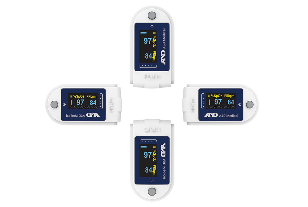 A&D Bluetooth Pulse Oximeter UP-200BLE-TM | SpO2 & Heart Rate Monitor