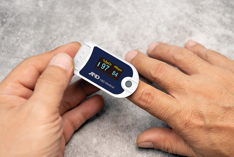 A&D Bluetooth Pulse Oximeter UP-200BLE-TM | SpO2 & Heart Rate Monitor