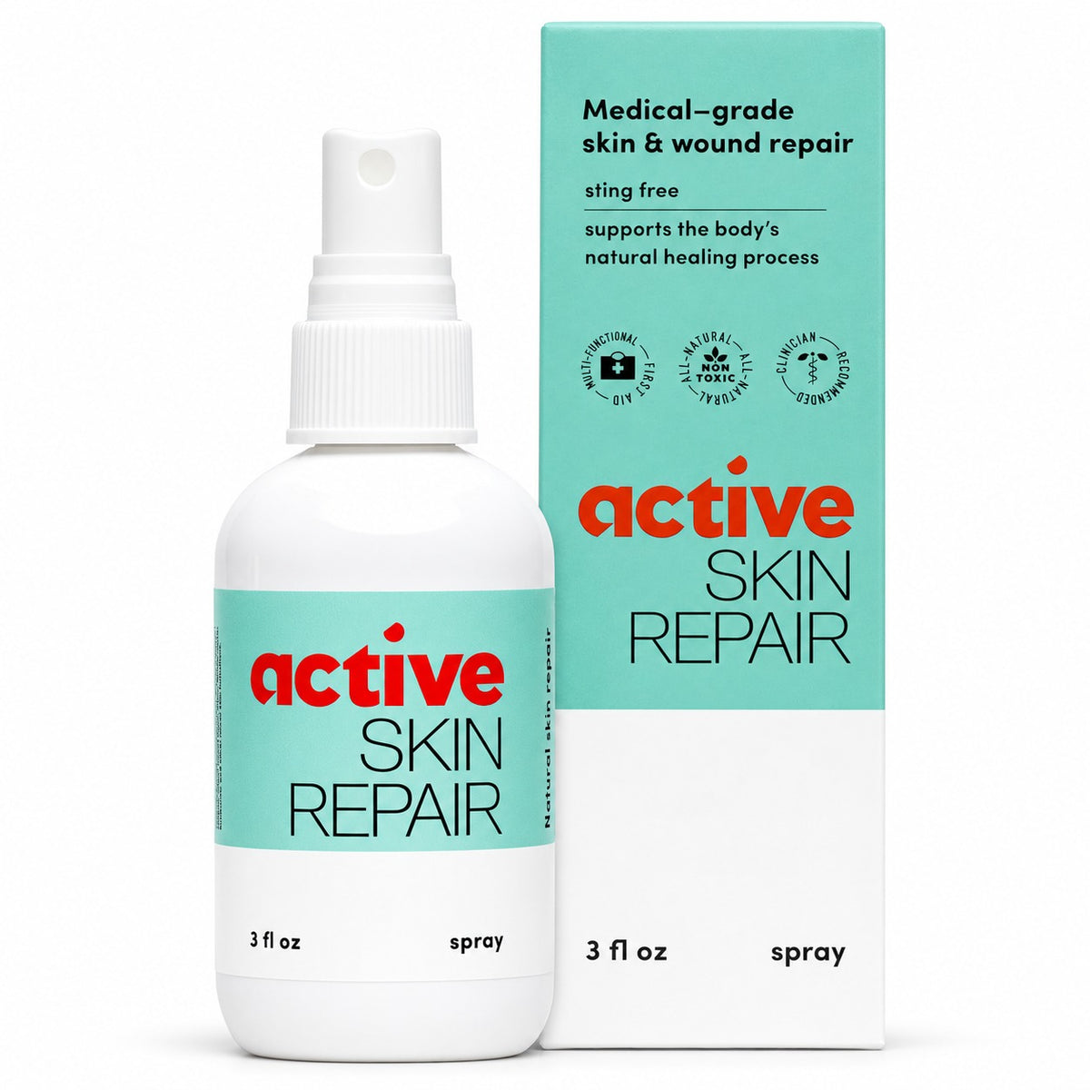 Active Skin Repair First Aid Healing Skin Spray 3 oz – Hypochlorous Acid
