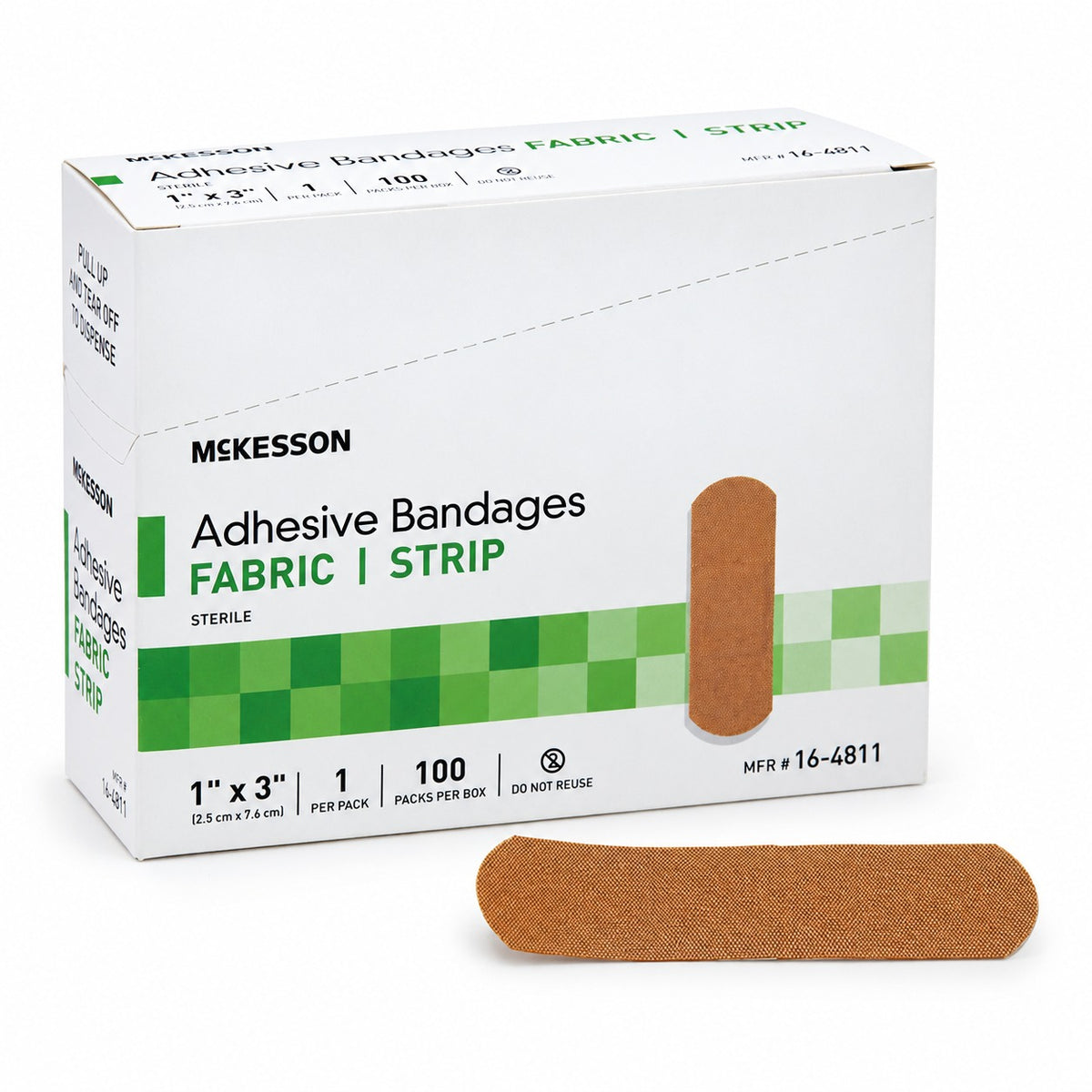 McKesson Fabric Adhesive Bandages, Sterile, Multiple Sizes