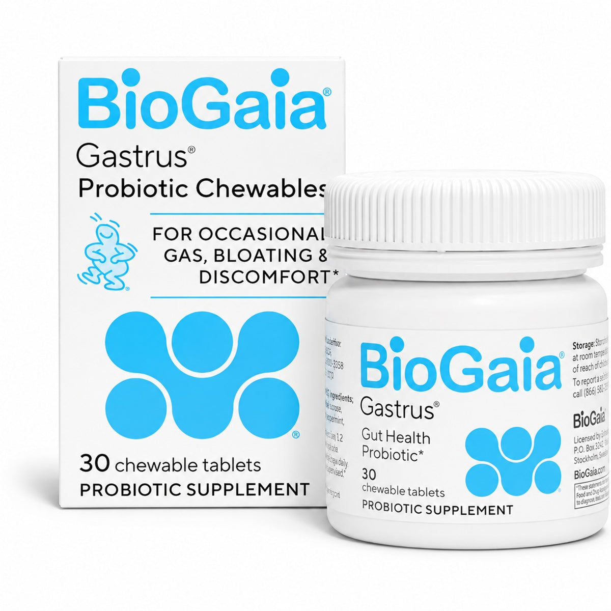 BioGaia Gastrus Gut Health Probiotic – 30 Chewable Tablets