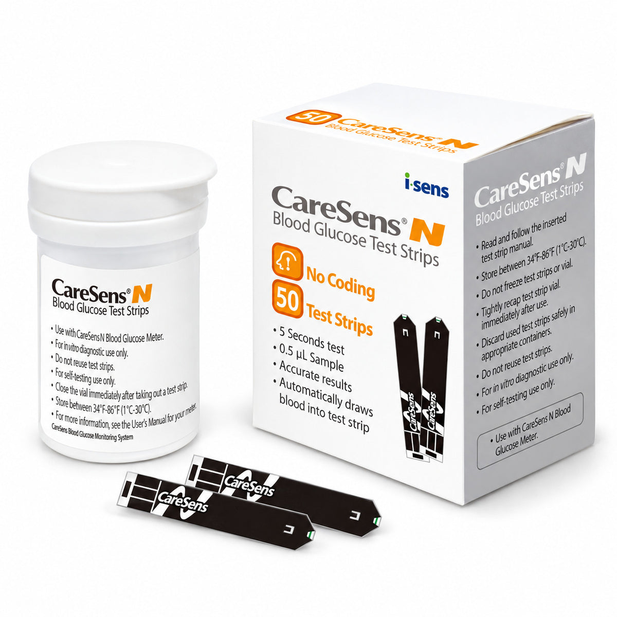 CareSens N Blood Glucose Test Strips – 50 Count