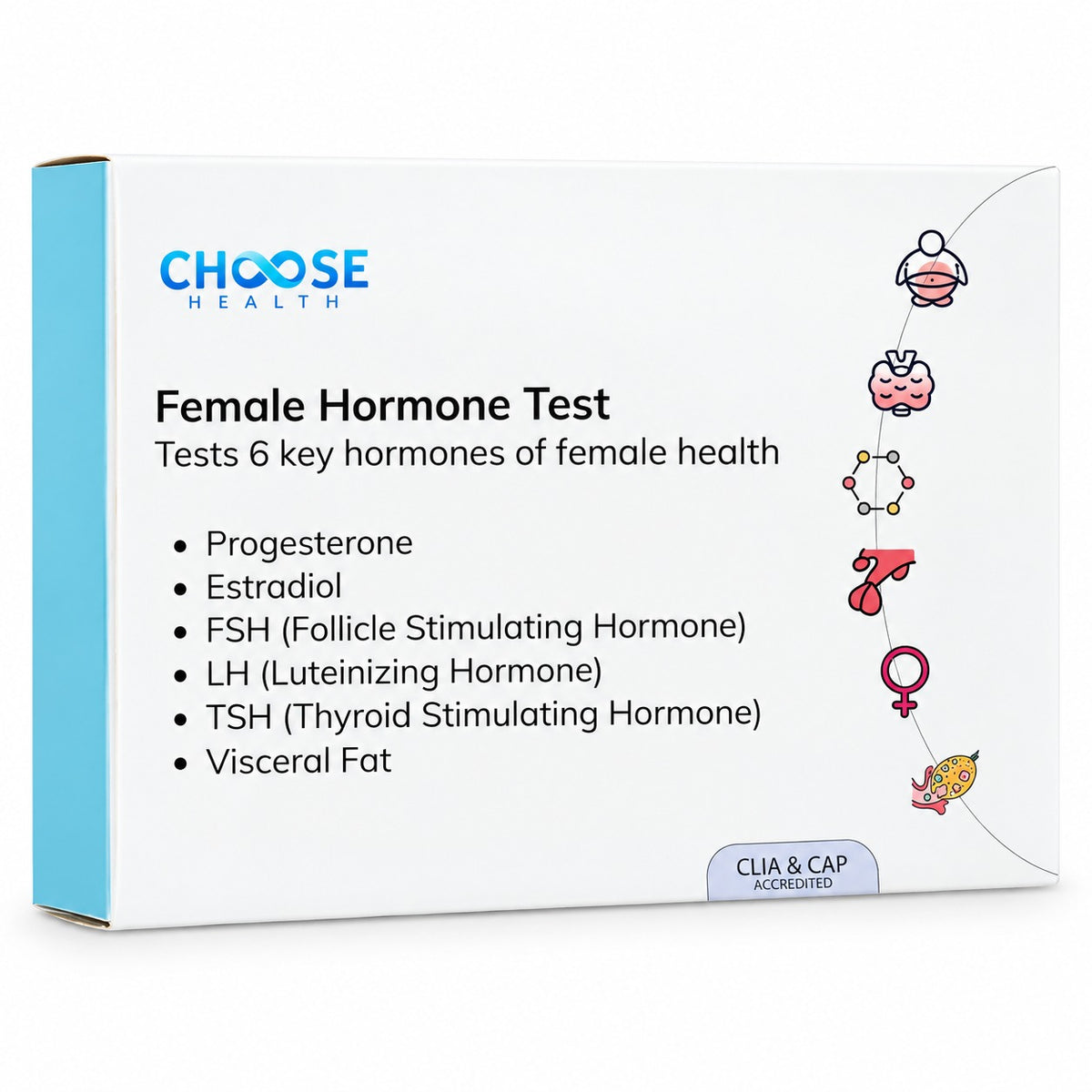 Choose Health Female Hormone Test Kit (6-in-1, Estrogen & Progesterone Panel)