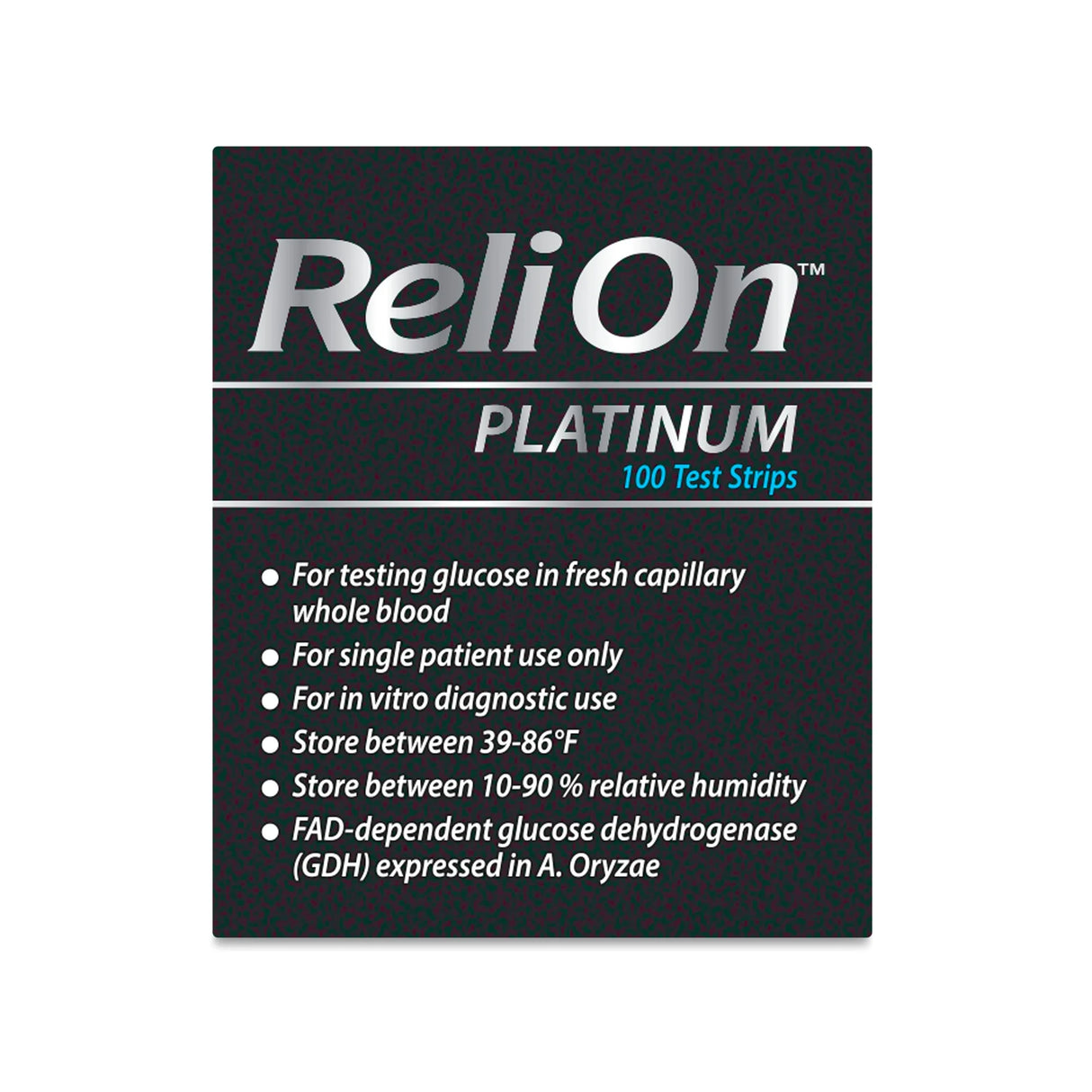 ReliOn Platinum Blood Glucose Test Strips – 50 Count