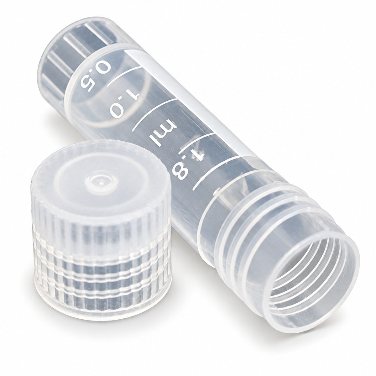 Graduated Plastic Cryovials, 2 mL, Screw Cap, 20 Pack