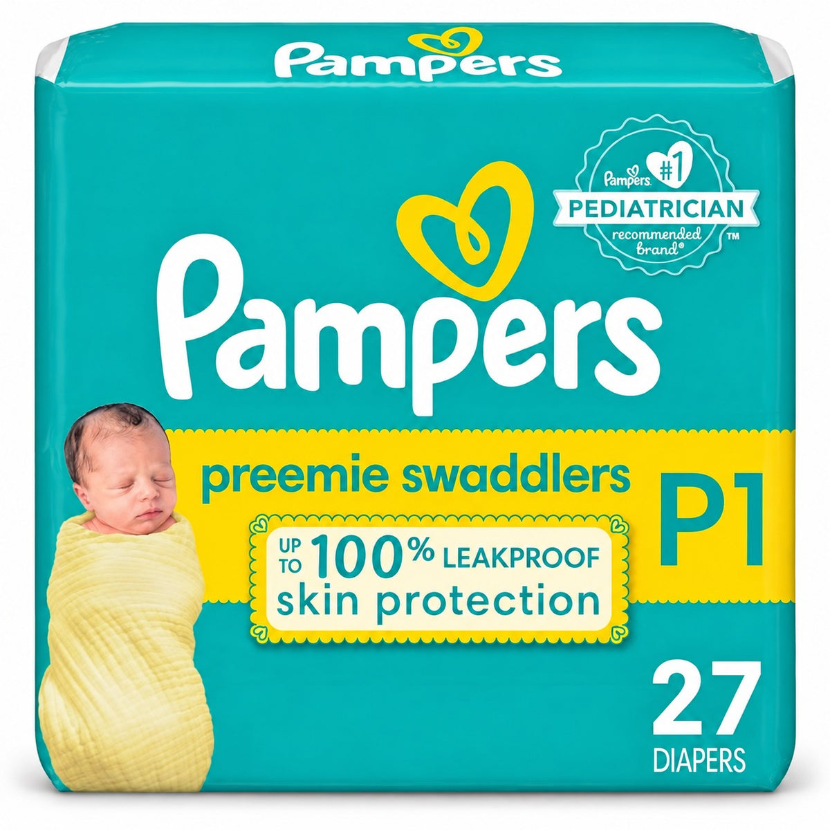 Pampers Swaddlers Preemie Diapers Size P1 (27 Count)
