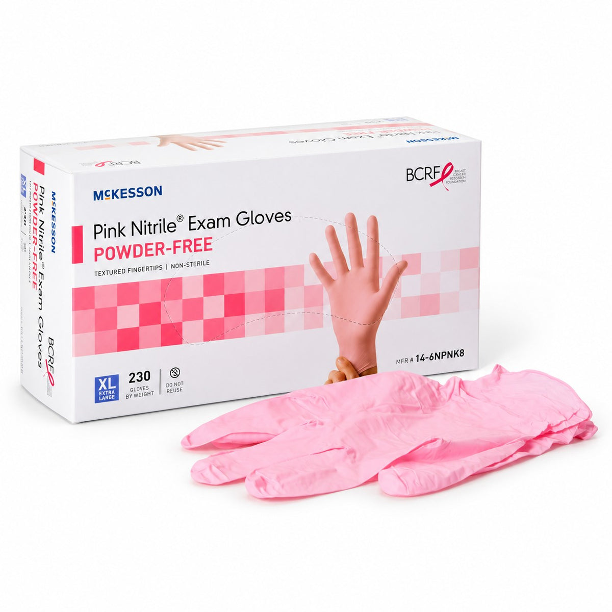 McKesson Pink Nitrile Exam Gloves - X-Large (view 8)