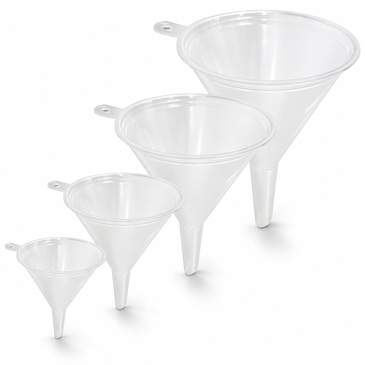 LIQVEE Plastic Funnel Set, 4 Sizes