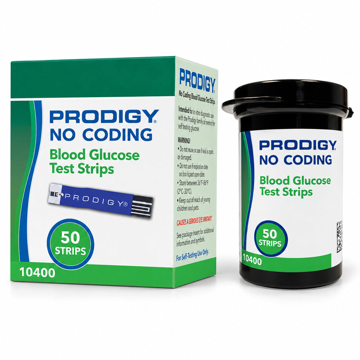 Prodigy 10400 No Coding Blood Glucose Test Strips – 50 Count