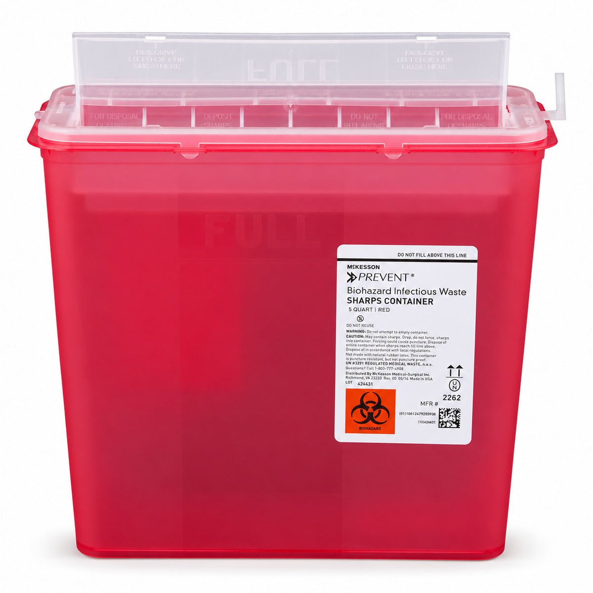 McKesson Prevent Sharps Containers, Horizontal Entry, Multiple Sizes
