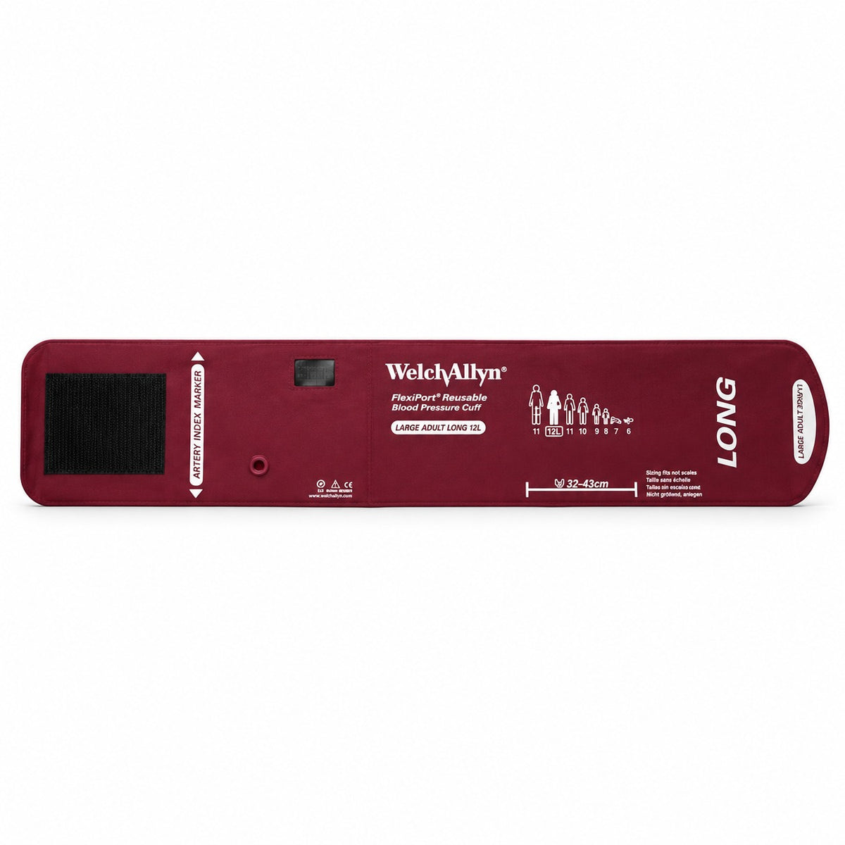 Size-12L Welch Allyn FlexiPort Reusable Blood Pressure Cuff – Large Adult Long