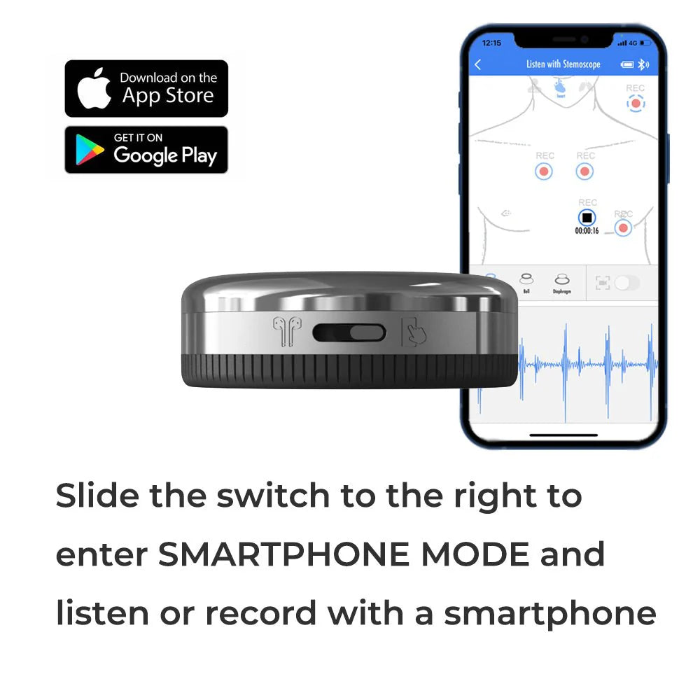 Stemoscope Pro Digital Stethoscope – Wireless, Bluetooth, Amplified